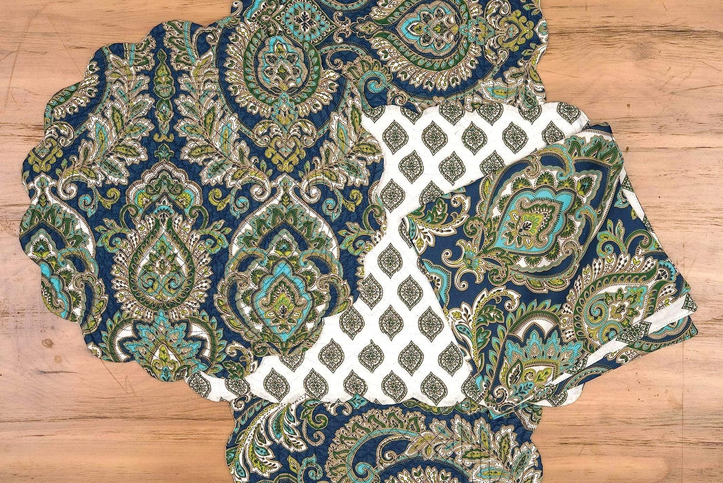 Ada Navy Quilted Placemat - Set of 6