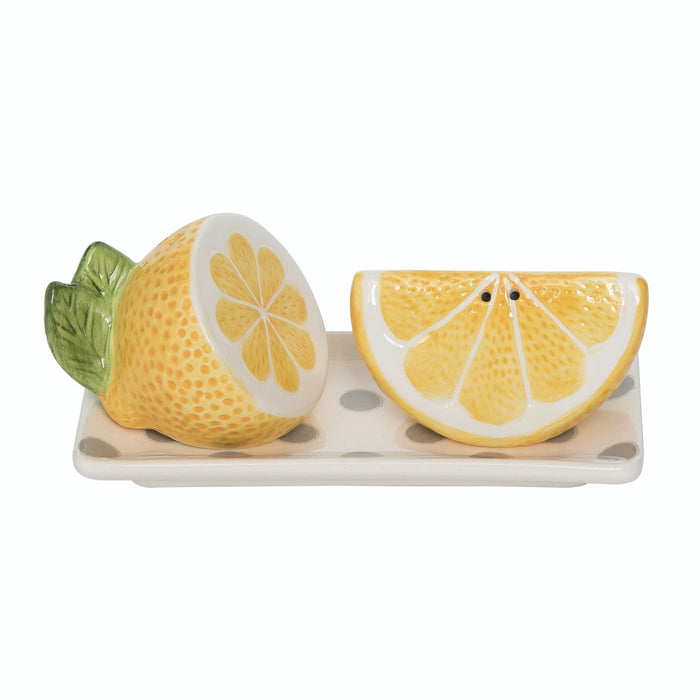 Lemon Salt and Pepper Set with Tray