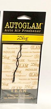 Packaging of Tyler Auto Glam Car Air Freshener with luxurious gold and black design, featuring text and brand branding.