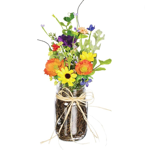 Wildflower Arrangement in Glass Jar