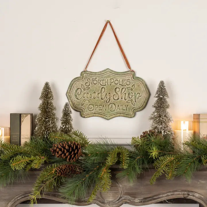 Green North Pole Candy Shop Sign