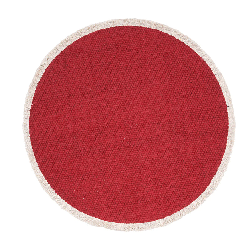 Fringed Table Linens - Cherry