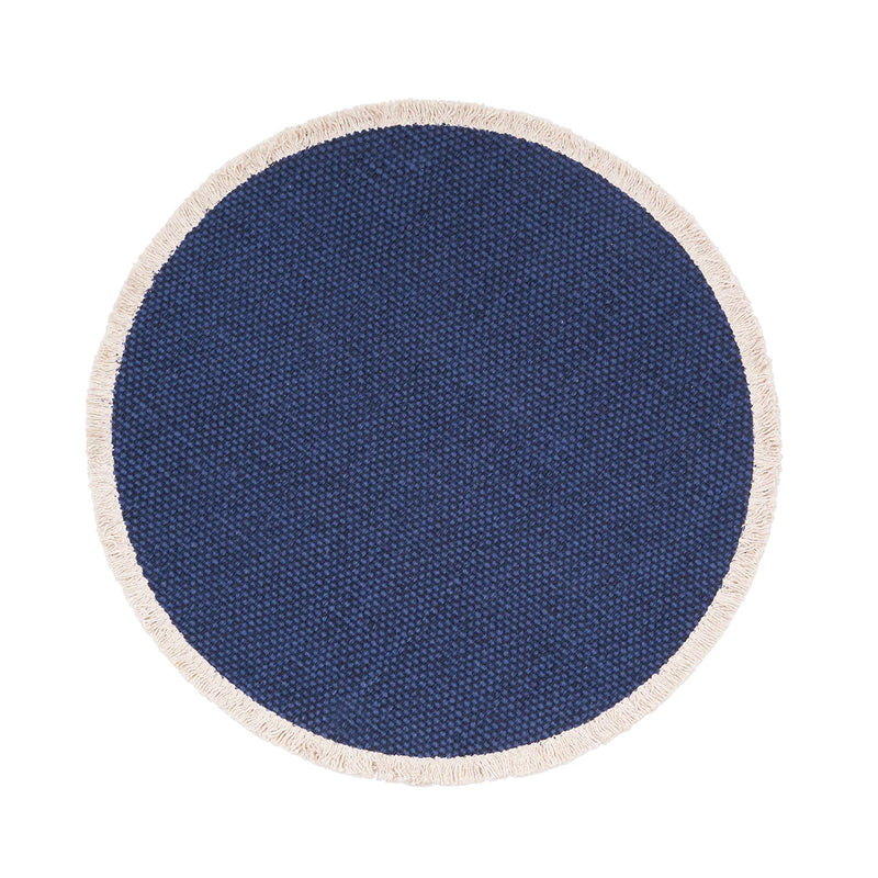 Fringed Table Linens - Indigo