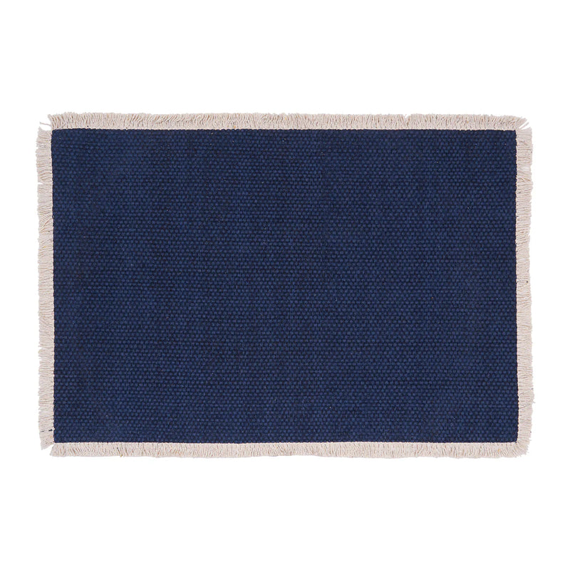 Fringed Table Linens - Indigo