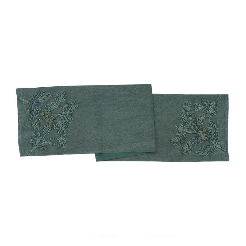 Berry Botanical Embroidered Runner - 72"
