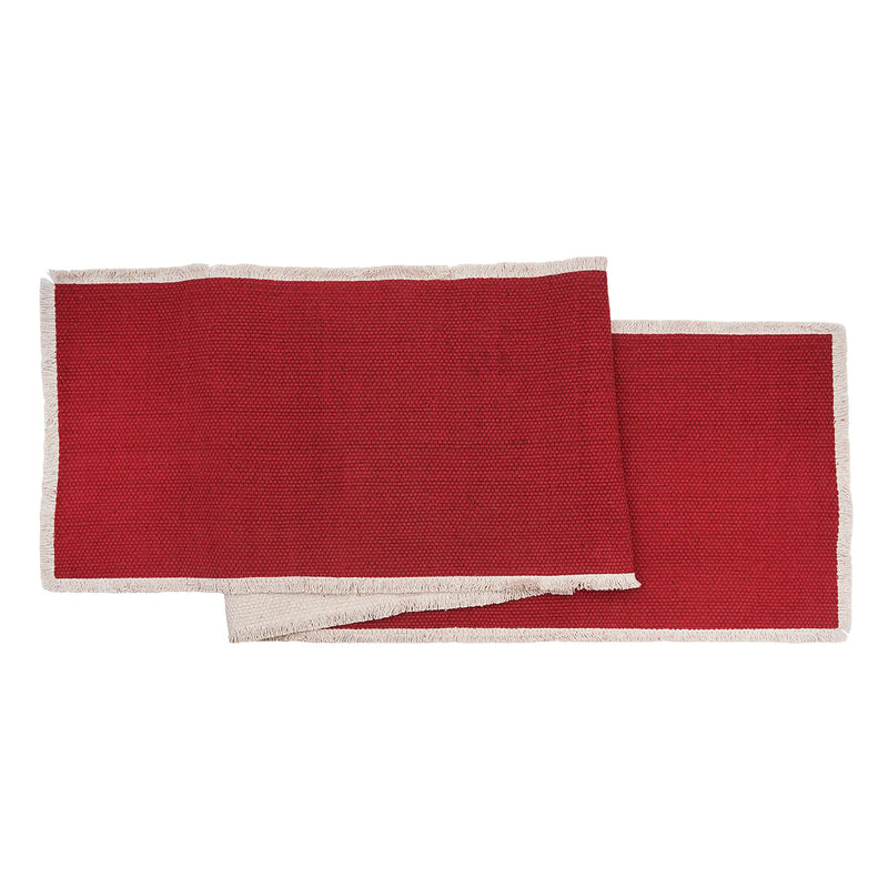 Fringed Table Linens - Cherry
