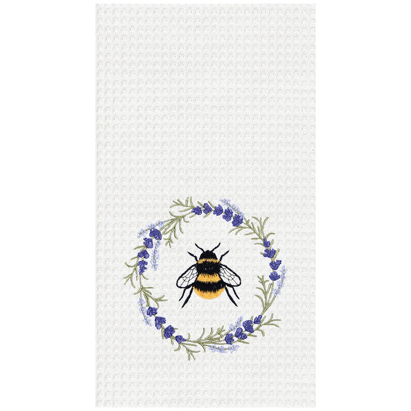 Lavender Bee Wreath Towel