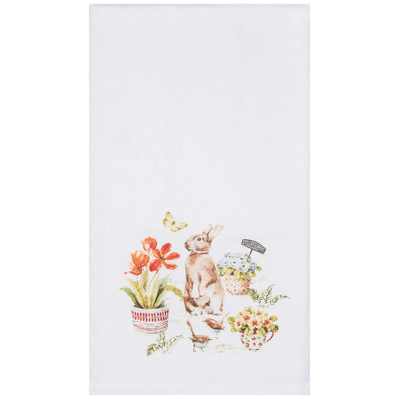 Little Garden Bunny Blue Towel