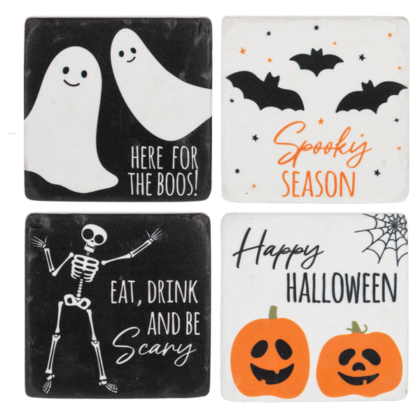 Whimsical Halloween Coaster Set