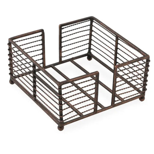 Metal wire basket on a white background