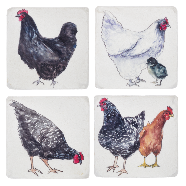 Watercolor Rooster Coasters