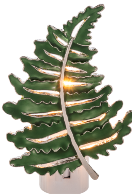Decorative leaf-shaped light on a white background