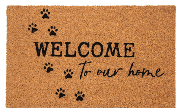 Welcome to Our Home Paw Prints Door Mat