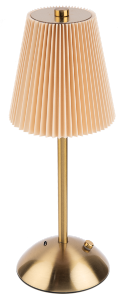 Gold and Ivory Ribbed Cordless Touch Table Lamp