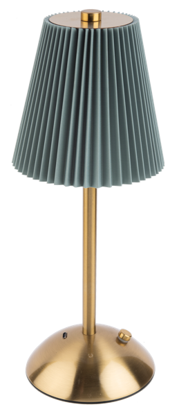 Blue and Gold Ribbed Cordless Touch Table Lamp