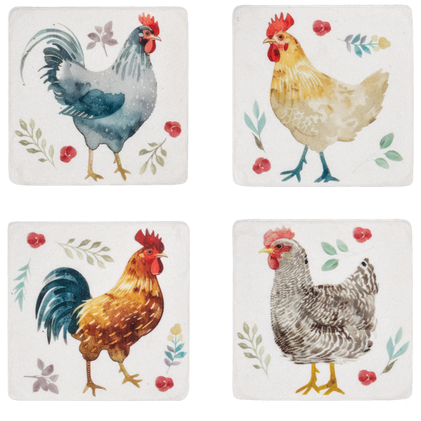 Watercolor Chicken Coasters