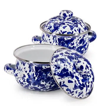 Golden Rabbit Enamelware Swirl Tureens