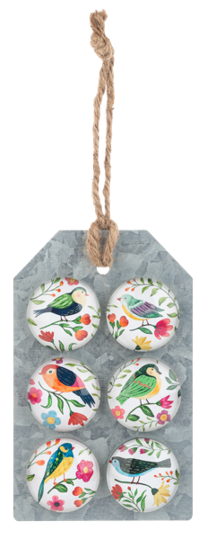 Meadow Floral with Bird Magnet