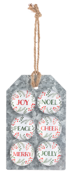 Christmas Botanical & Text Magnet