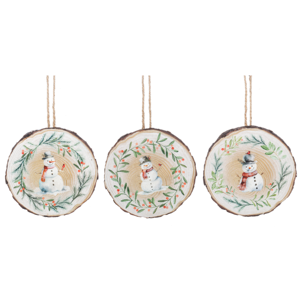 Snowman Wreath Disc Ornaments