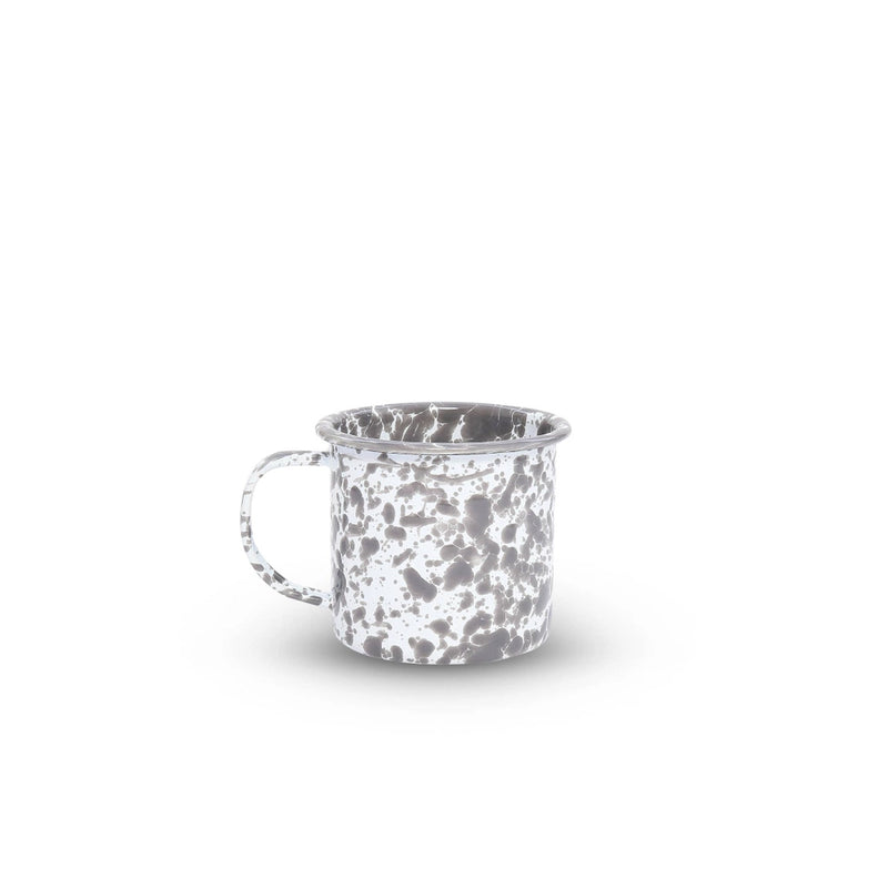 Silver speckled mug on a white background