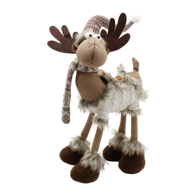 Tan Standing Moose with Grey Sweater