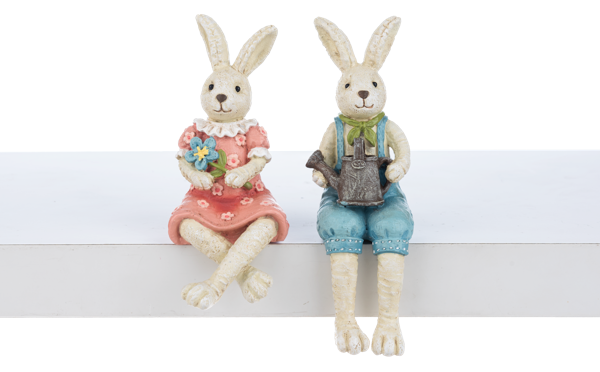 Vintage Bunny Shelf Sitter Figurines