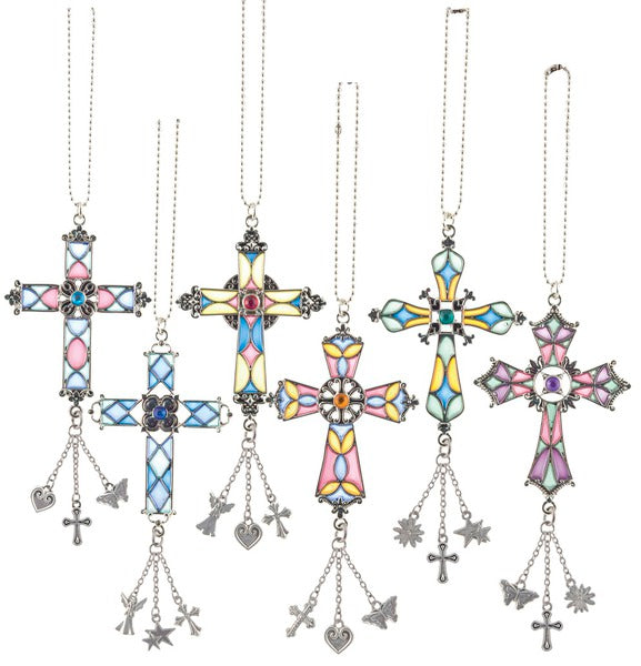 Stained Glass Cross Charms