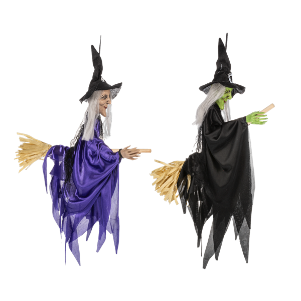 Flying Halloween Witch Figurines