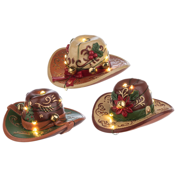 Light Up Cowboy Hat Figurines
