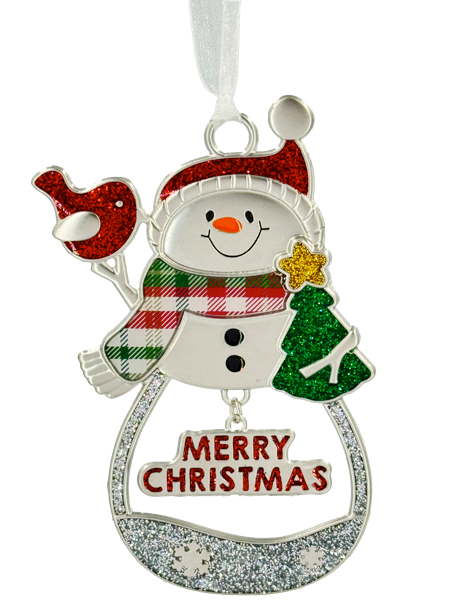 Merry Christmas Snowman Ornament