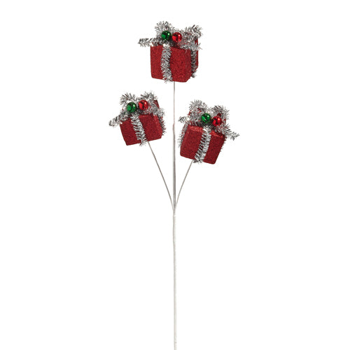 Tinsel Red Present Spray