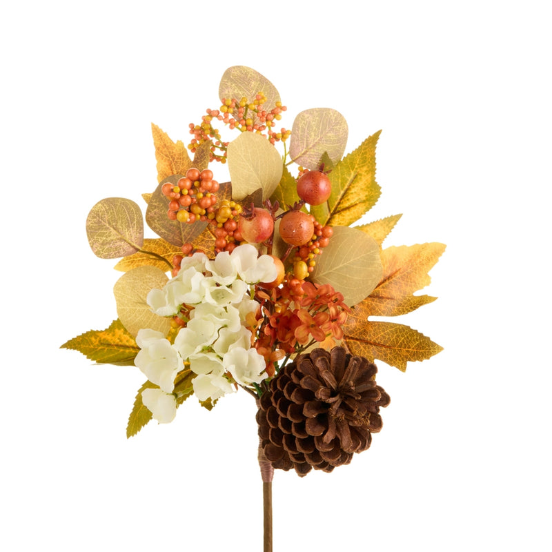 Mixed Floral and Pumpkin Spray
