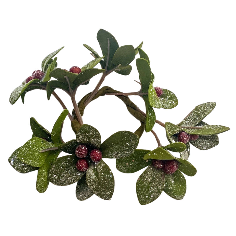 Green Leaf and Red Berry Mini Ring