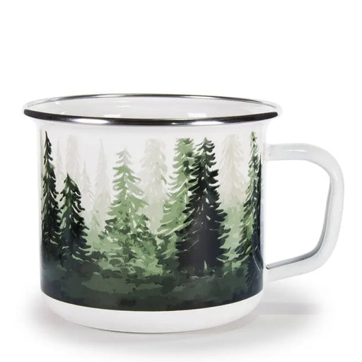 Mug with forest design on a white background