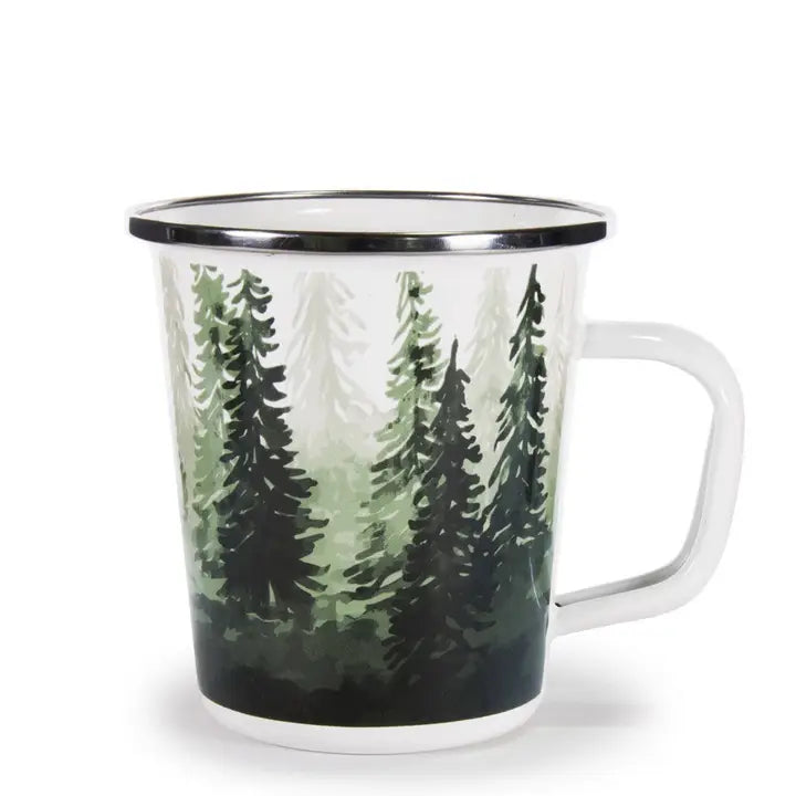 Mug with forest design on a white background