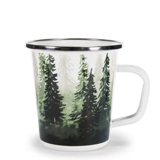 Mug with forest design on a white background