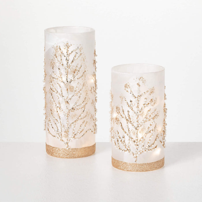 Lighted Tree Cylinders - Set of 2