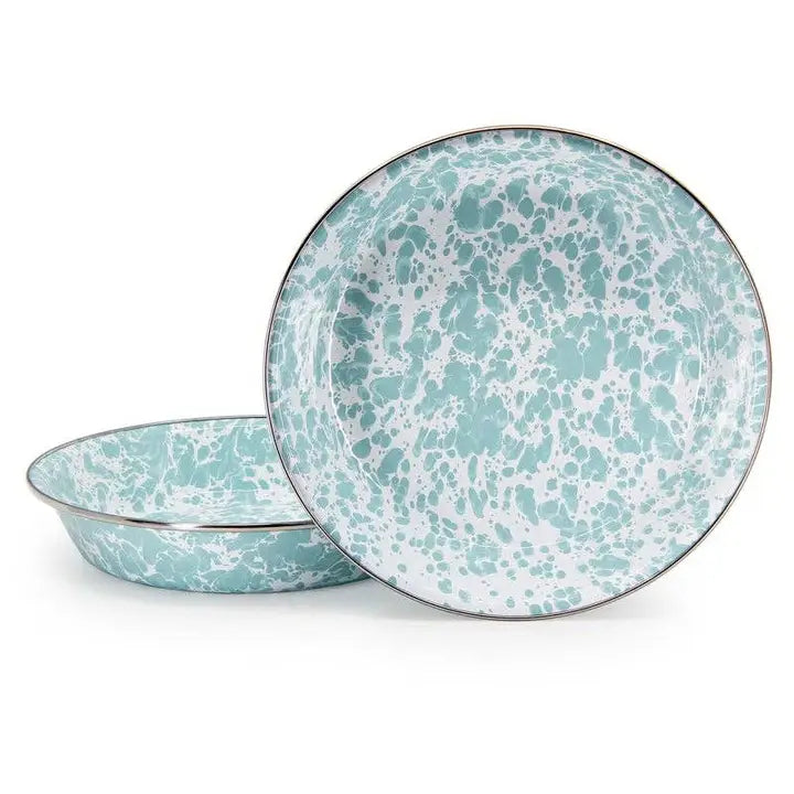 Golden Rabbit Enamelware Swirl Pie Plate