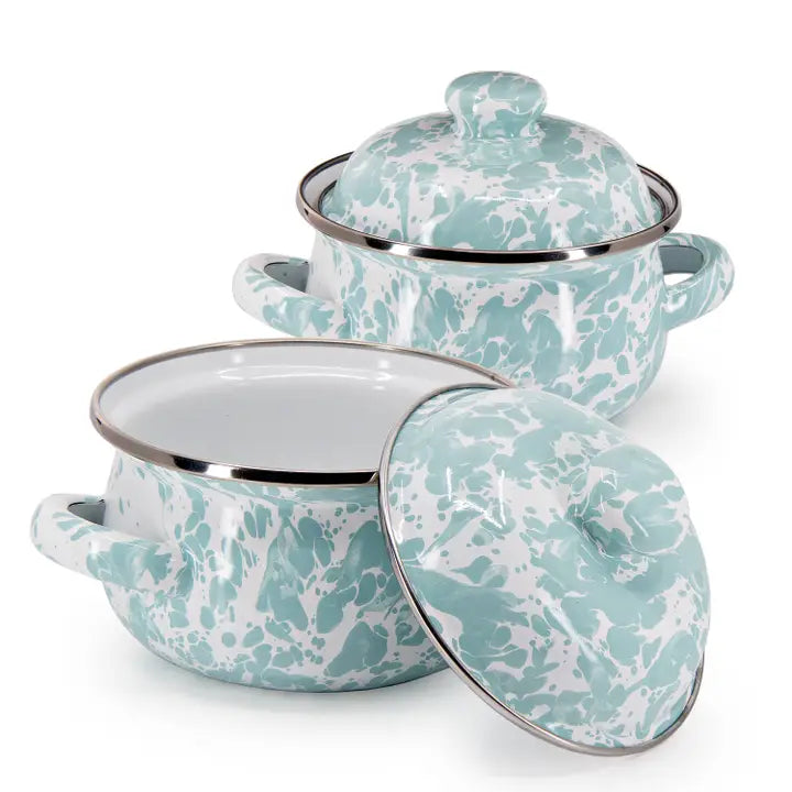 Golden Rabbit Enamelware Swirl Tureens