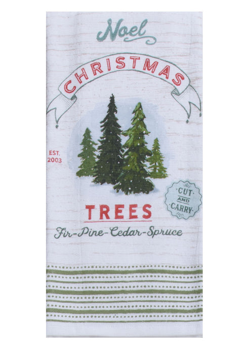 Farmhouse Holiday Christmas Tree Dual Purpose Terry Towel