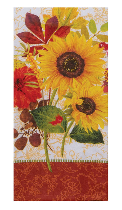Autumn's Garden Sunflower Bouquet Dual Purpose Terry Towel