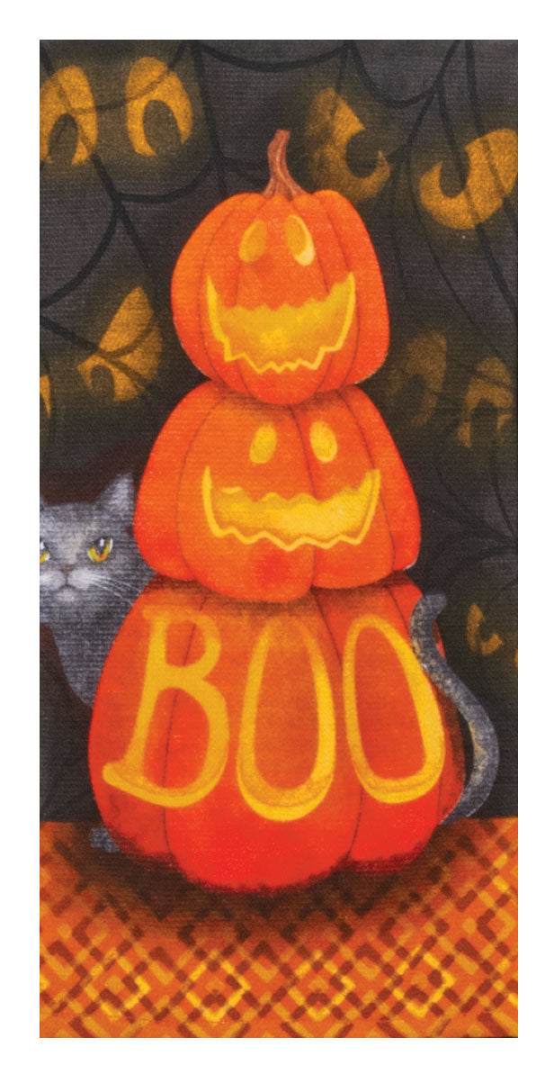 Halloween Boo Pumpkins Dual Purpose Terry Towel