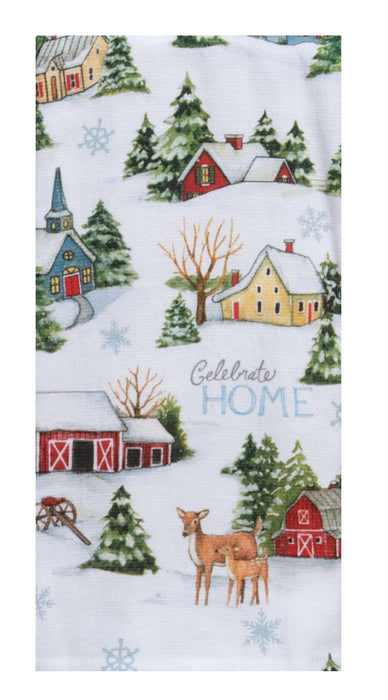 Home for Christmas Village Dual Purpose Terry Towel