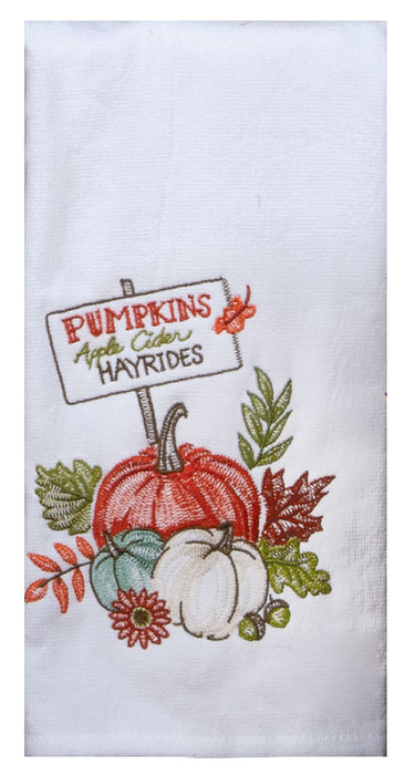 Hello Autumn Embroidered Dual Purpose Terry Towel