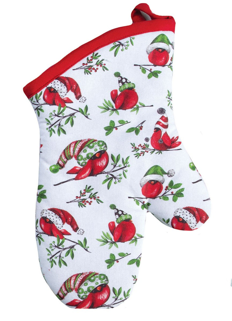 Playful Cardinal Oven Mitt