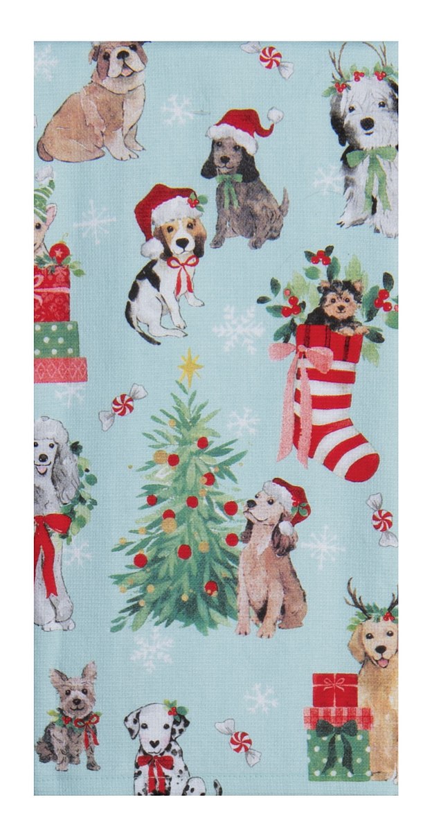 Santa Paws Toss Pups Dual Purpose Terry Towel