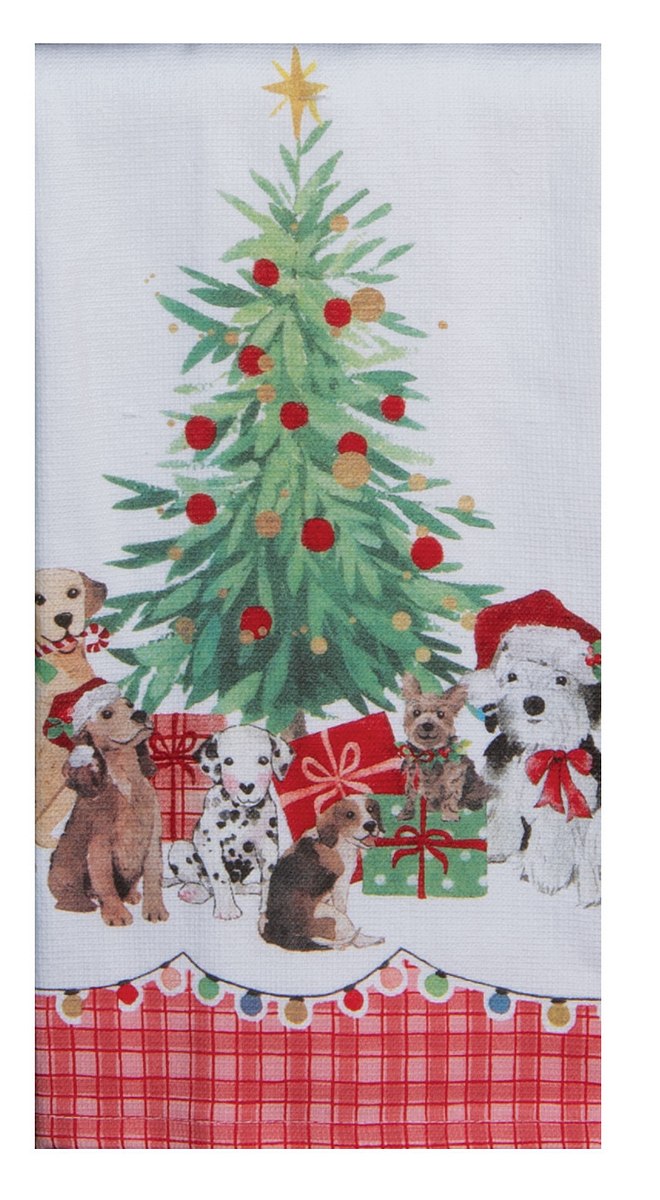 Santa Paws Christmas Tree Dual Purpose Terry Towel