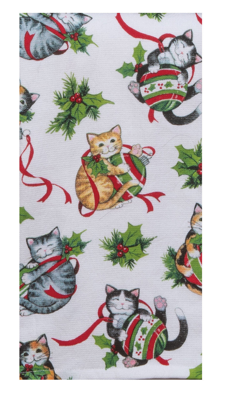 Meowy Christmas Toss Dual Purpose Terry Towel