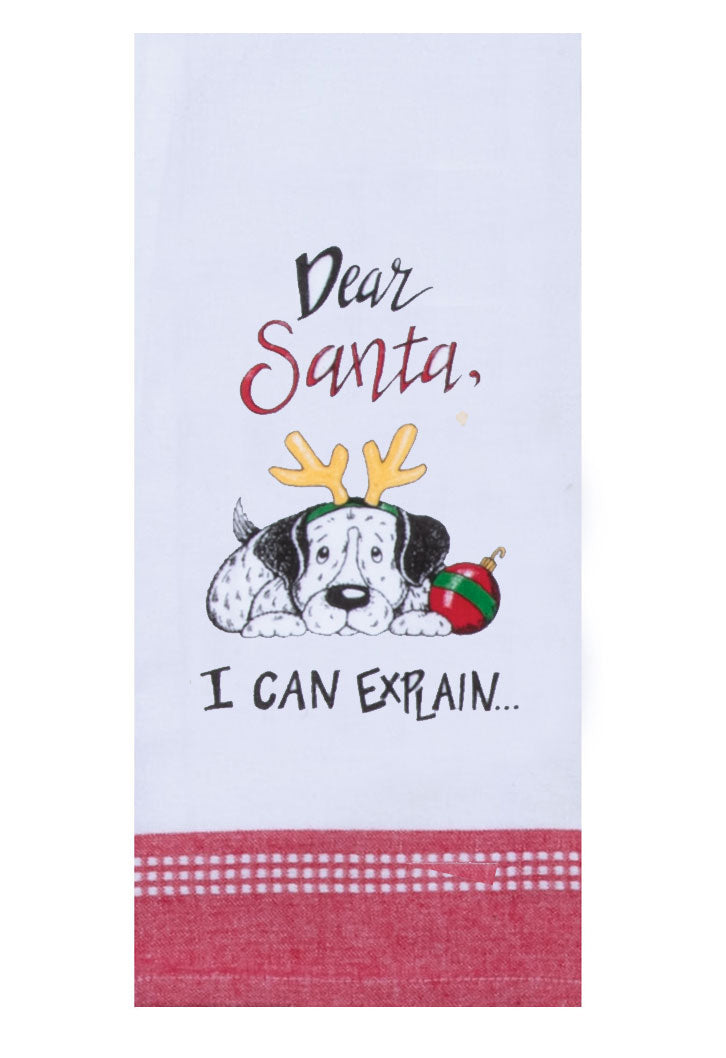 Snarkasm Pet Dear Santa Tea Towel
